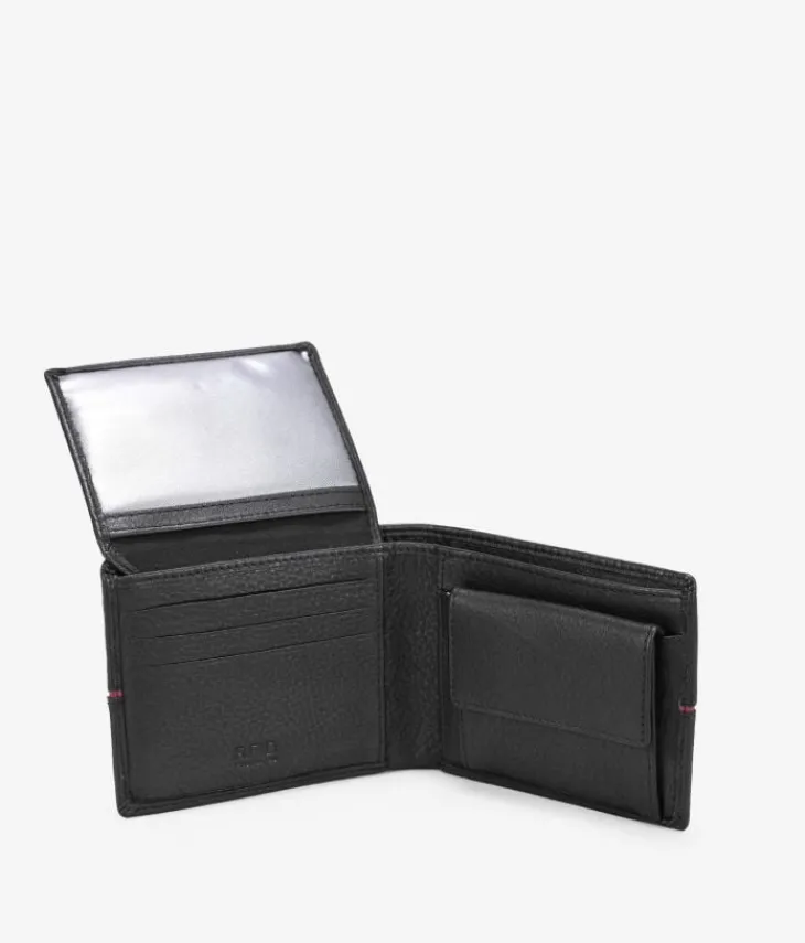 Best Bosanova Cartera americana piel negra con portamonedas