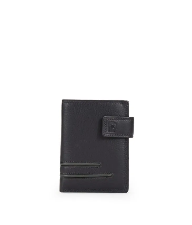 Fashion Bosanova Cartera marrón en piel con solapa y portamonedas