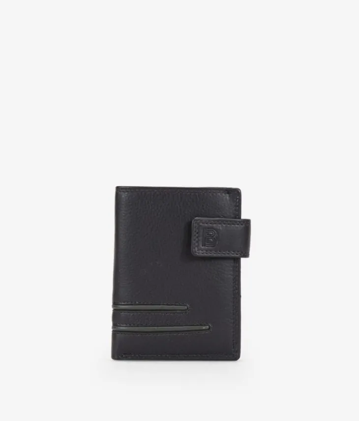 Fashion Bosanova Cartera marrón en piel con solapa y portamonedas