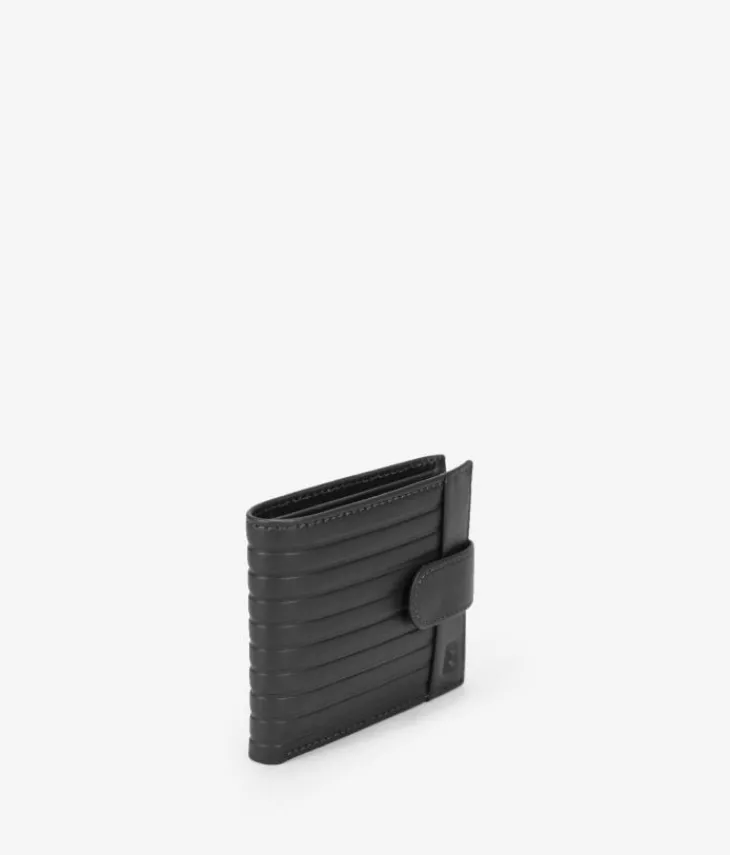 Best Bosanova Cartera piel negra con portamonedas y solapa