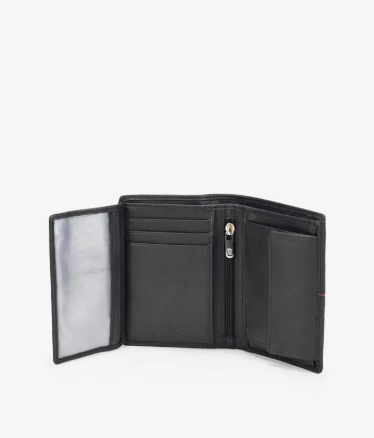 Discount Bosanova Cartera piel negra con portamonedas
