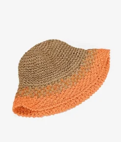 Outlet Bosanova Gorro blando naranja en rafia