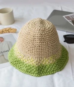Hot Bosanova Gorro blando verde en rafia
