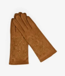 Best Bosanova Guantes marrón claro con brillantes