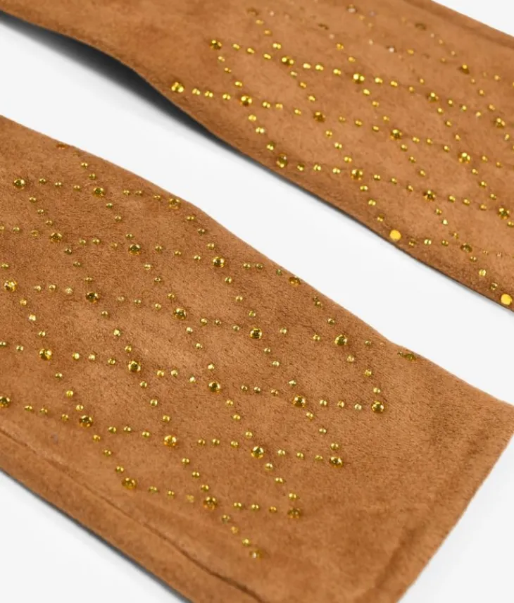 Best Bosanova Guantes marrón claro con brillantes