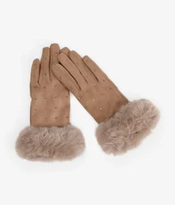 Outlet Bosanova Guantes marrones táctiles con brillantes