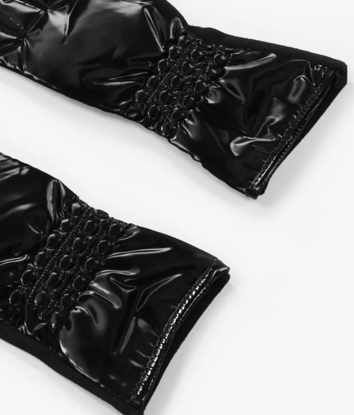 Outlet Bosanova Guantes negros brillantes acolchados