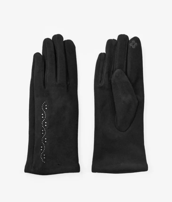 Sale Bosanova Guantes negros con detalle brillante