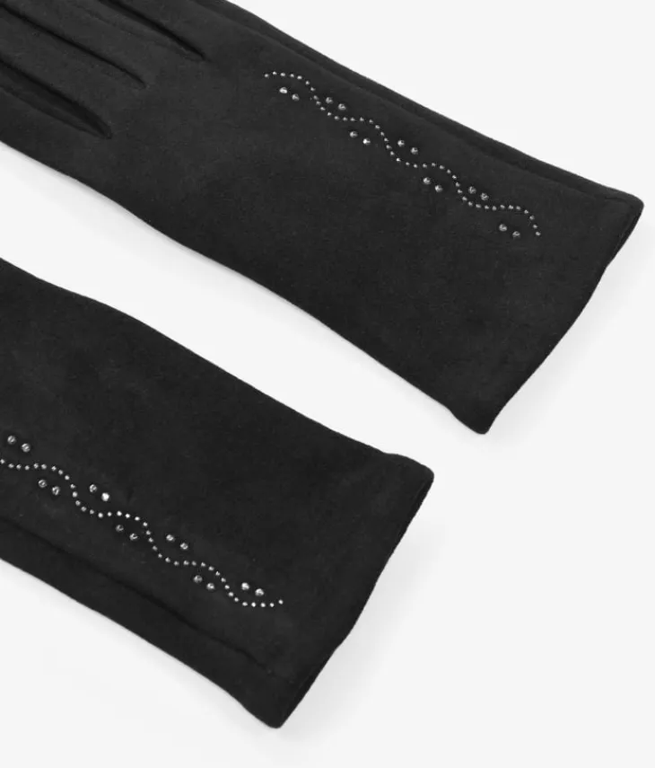 Sale Bosanova Guantes negros con detalle brillante