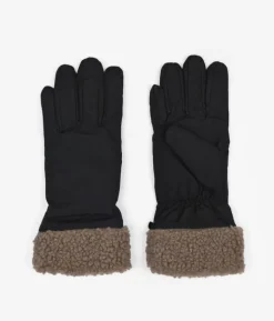 Clearance Bosanova Guantes negros con puño borrego