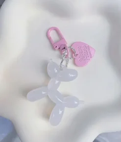 Sale Bosanova Llavero perro blanco azulado con corazones