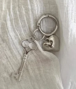 Outlet Bosanova Llavero plateado llave y corazón