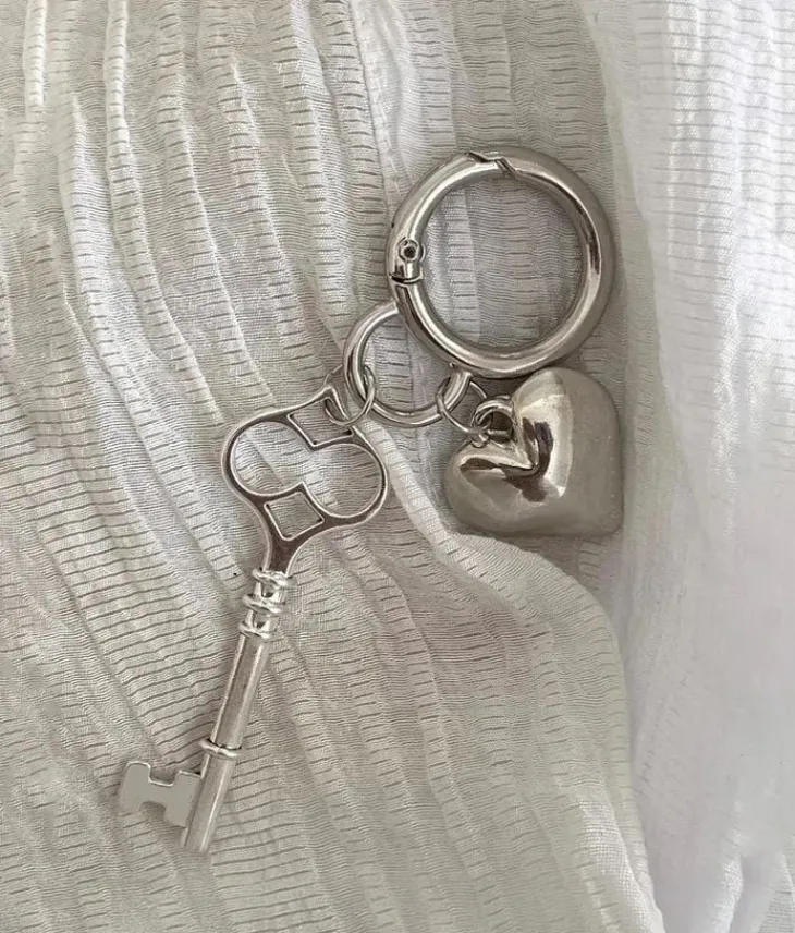 Outlet Bosanova Llavero plateado llave y corazón