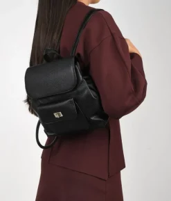 Fashion Bosanova Mini mochila negra con solapa y cremallera