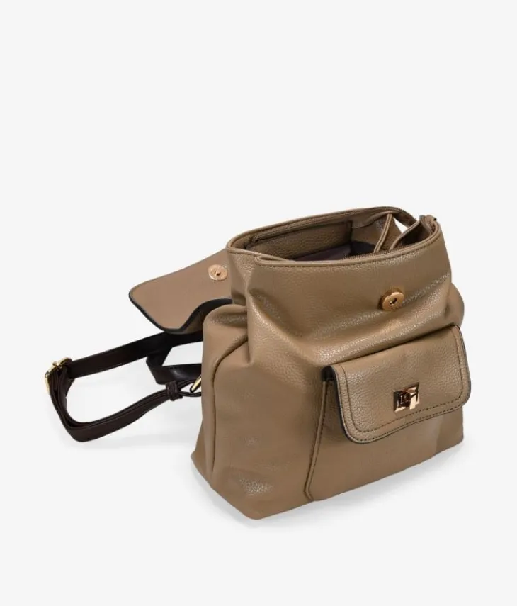 Fashion Bosanova Mini mochila vison con solapa y cremallera