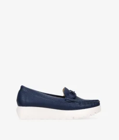 Best Bosanova Mocasines de plataforma azules con detalle metálico