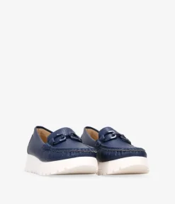 Best Bosanova Mocasines de plataforma azules con detalle metálico