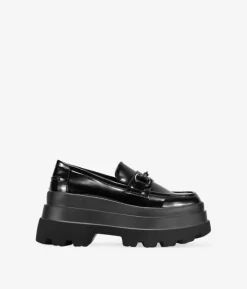 Outlet Bosanova Mocasines negros con plataforma y broche