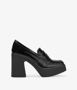 New Bosanova Mocasines negros de charol con tacón