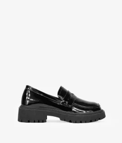 New Bosanova Mocasines negros en charol con plataforma