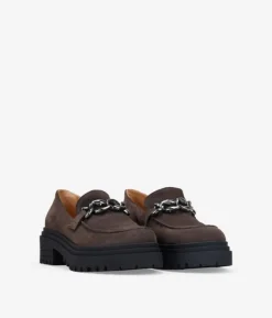 Online Bosanova Mocasines taupe en serraje piel con cadena