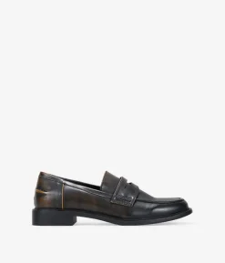 Online Bosanova Mocasín plano negro desgastado con antifaz