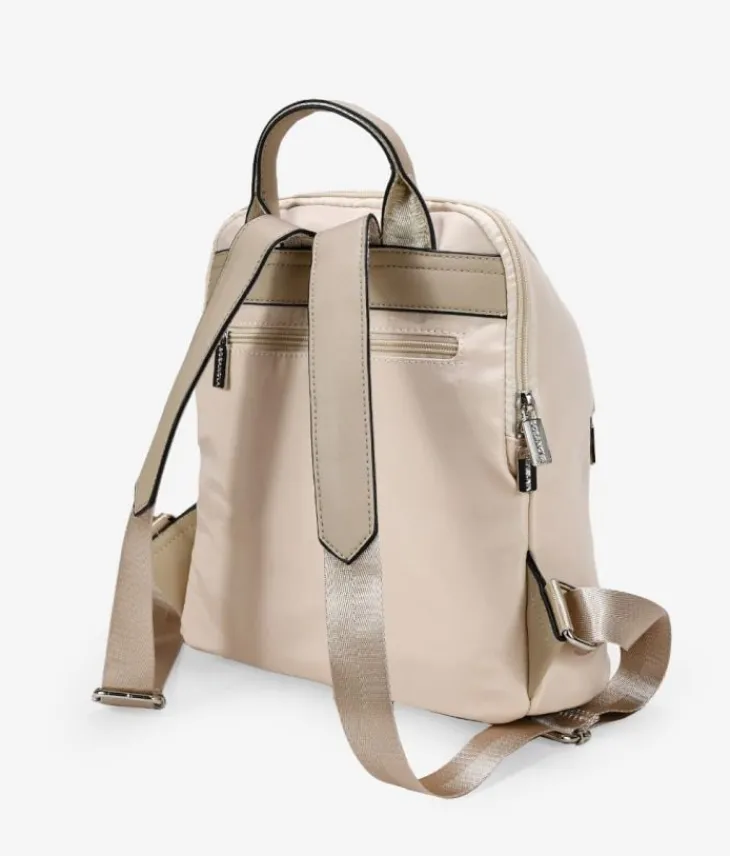 Fashion Bosanova Mochila beige en nylon con cremalleras