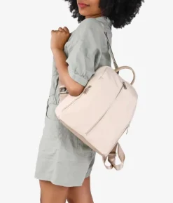 Fashion Bosanova Mochila beige en nylon con cremalleras