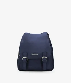 Discount Bosanova Mochila casual azul con solapa y hebillas