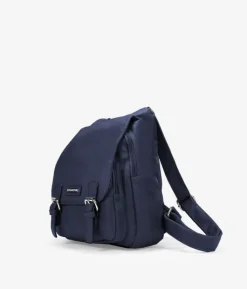 Discount Bosanova Mochila casual azul con solapa y hebillas