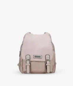 Sale Bosanova Mochila casual piedra con solapa y hebillas