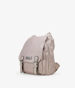 Sale Bosanova Mochila casual piedra con solapa y hebillas
