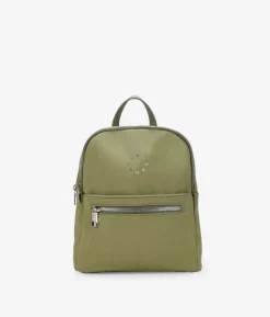 Outlet Bosanova Mochila casual verde en nylon con logo