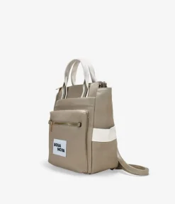 Best Bosanova Mochila de canvas taupe con bolsillos