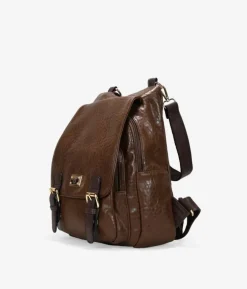 Best Bosanova Mochila deportiva marrón con solapa y hebillas