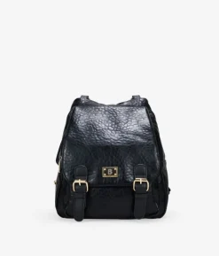 Outlet Bosanova Mochila deportiva negra con solapa y hebillas