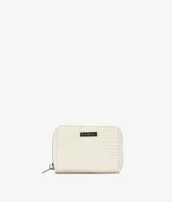 Sale Bosanova Monedero beige piel vegana cocodrilo con logo y cremallera