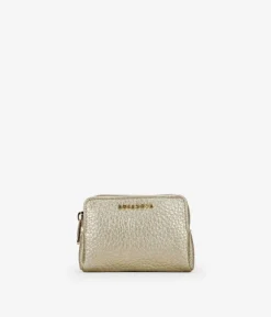 Discount Bosanova Monedero dorado con cremallera y logo