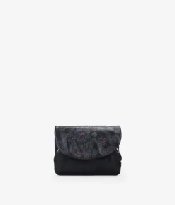 Clearance Bosanova Monedero negro con flores grabadas