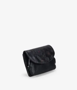 Clearance Bosanova Monedero negro con flores grabadas