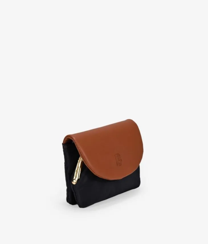 Outlet Bosanova Monedero negro con solapa y boquilla