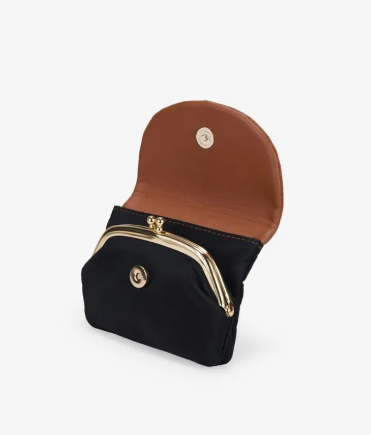 Outlet Bosanova Monedero negro con solapa y boquilla
