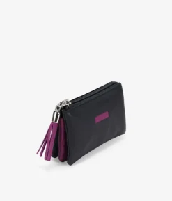 Discount Bosanova Monedero negro en piel con cremallera