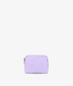 Sale Bosanova Monedero pequeño lila en piel con flores y cremallera
