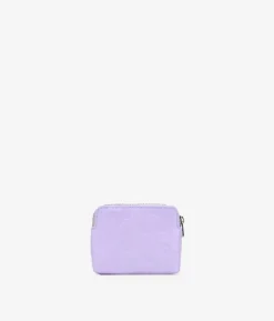 Sale Bosanova Monedero pequeño lila en piel con flores y cremallera