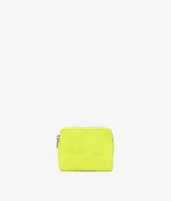 Outlet Bosanova Monedero pequeño lima en piel con flores y cremallera