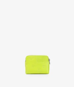 Outlet Bosanova Monedero pequeño lima en piel con flores y cremallera