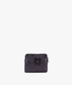 Clearance Bosanova Monedero pequeño marrón en piel con flores y cremallera