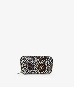Sale Bosanova Monedero piel marrón chocolate con estampado