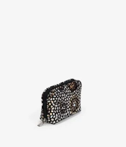 Sale Bosanova Monedero piel marrón chocolate con estampado